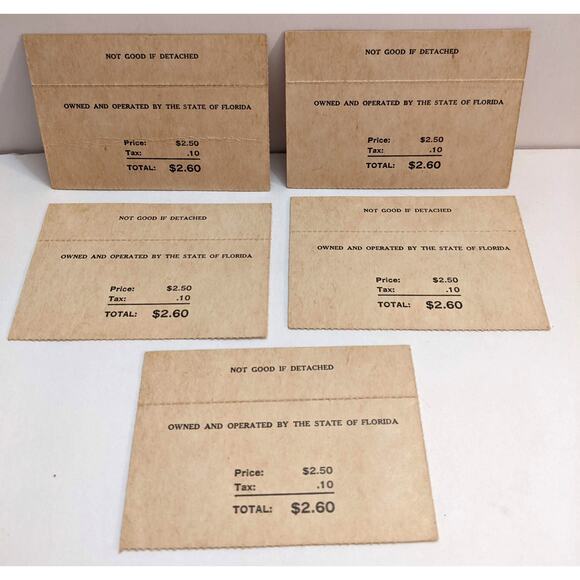 Vintage 1960s Ringling Art Museum Sarasota Tickets Ephemera - Souvenir Only - Picture 2 of 2